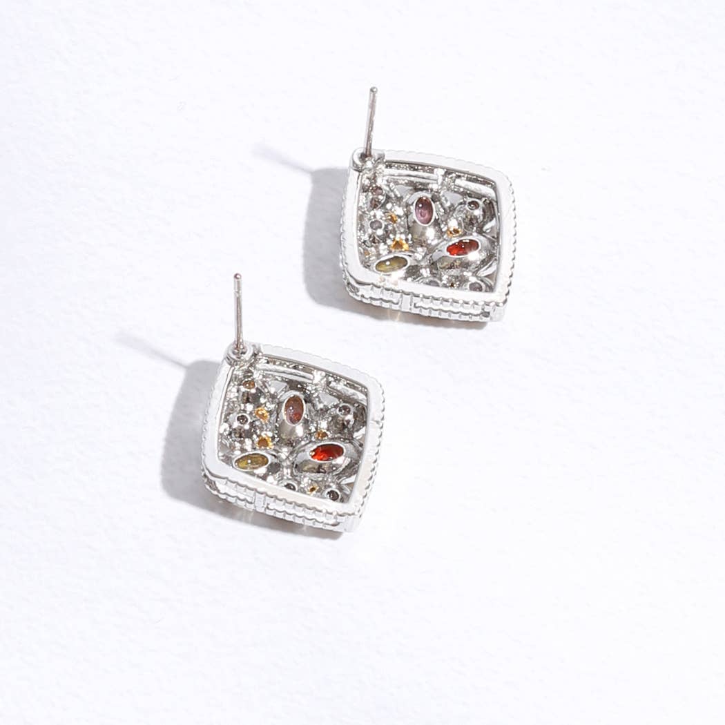 Brijea Pave Post Earrings
