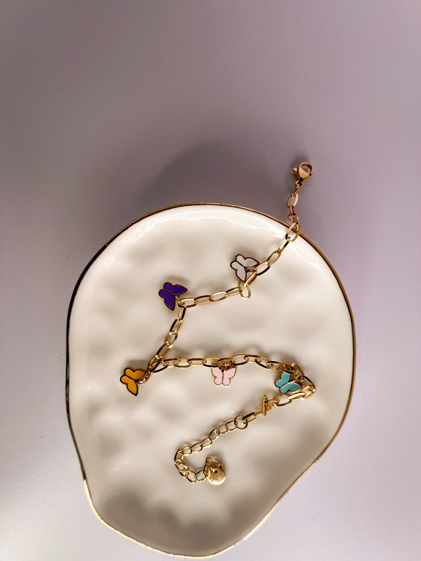 Yvette Multi-Color Butterfly Anklet