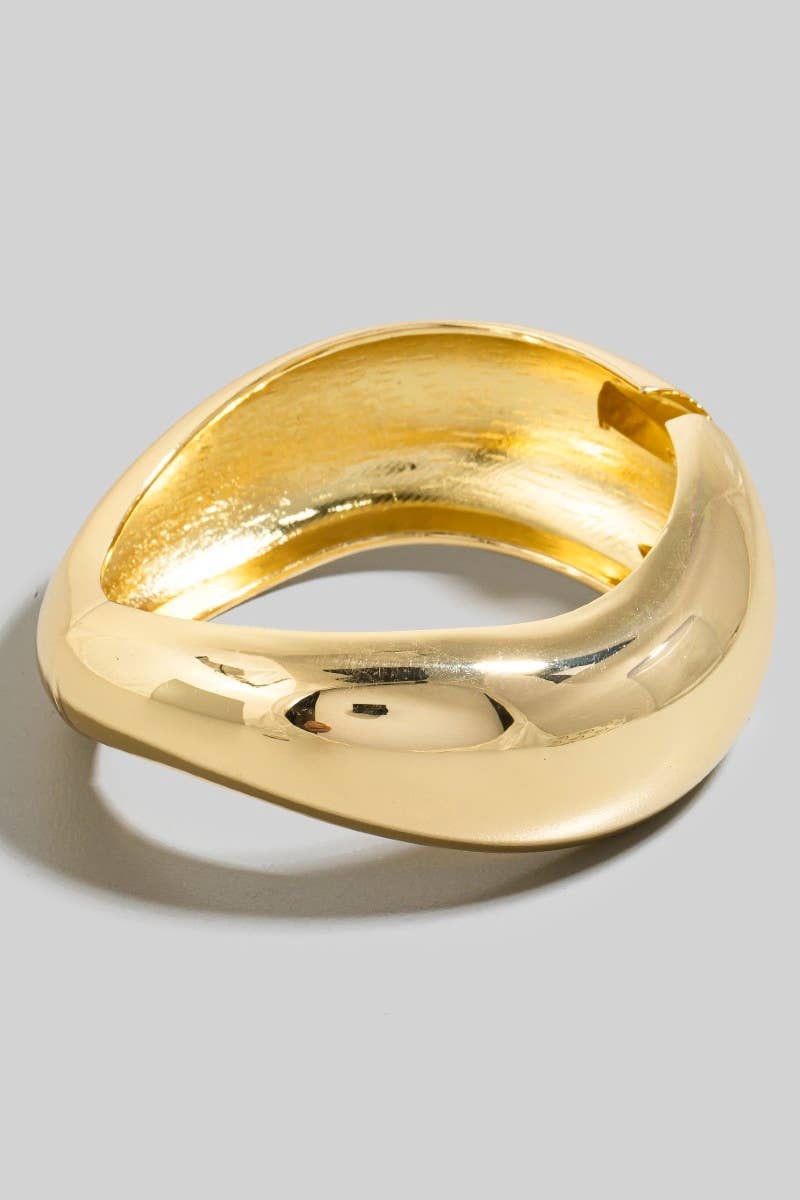 Wavy Metallic Hinge Bangle Bracelet