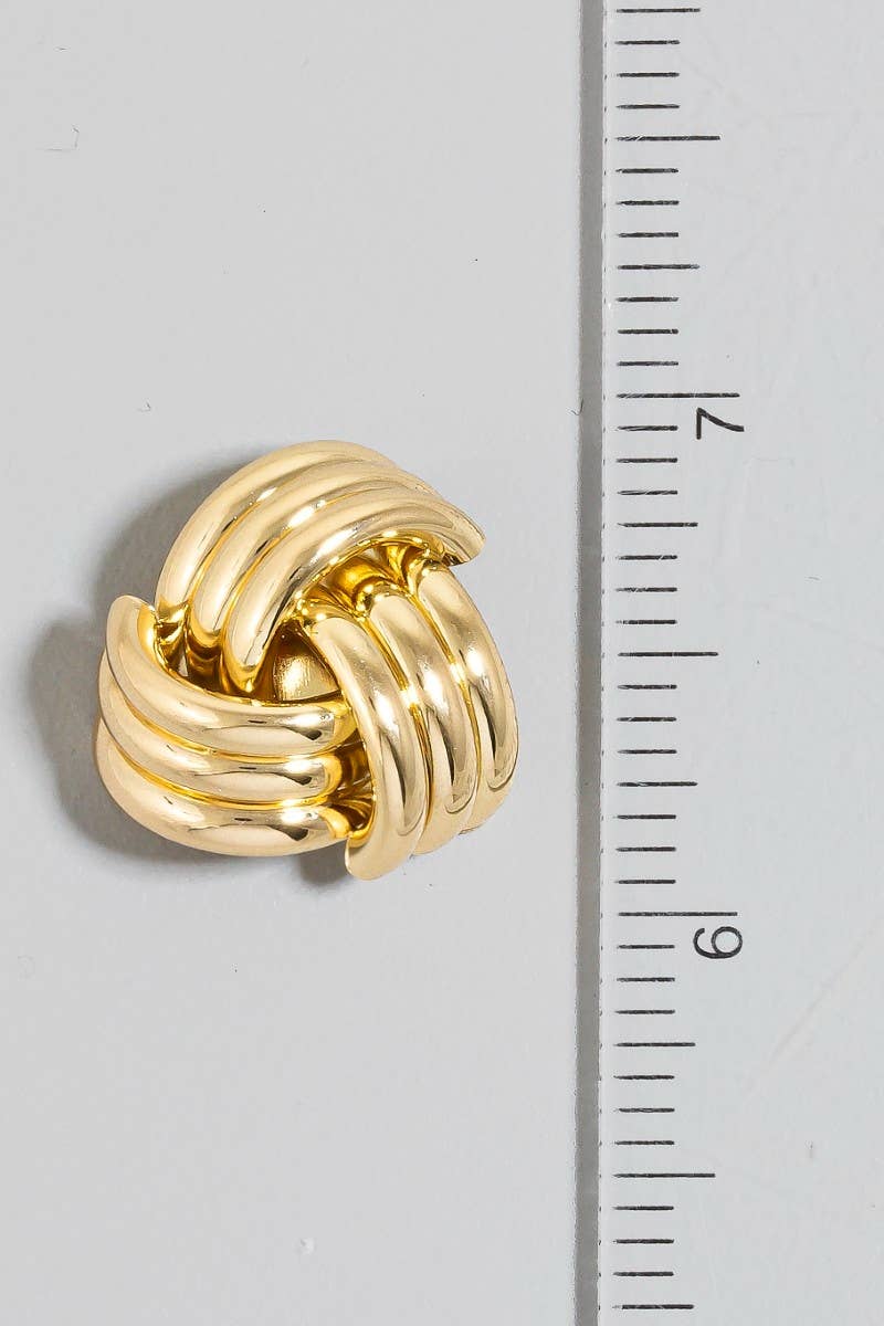 Layered Triple Knot Stud Earrings