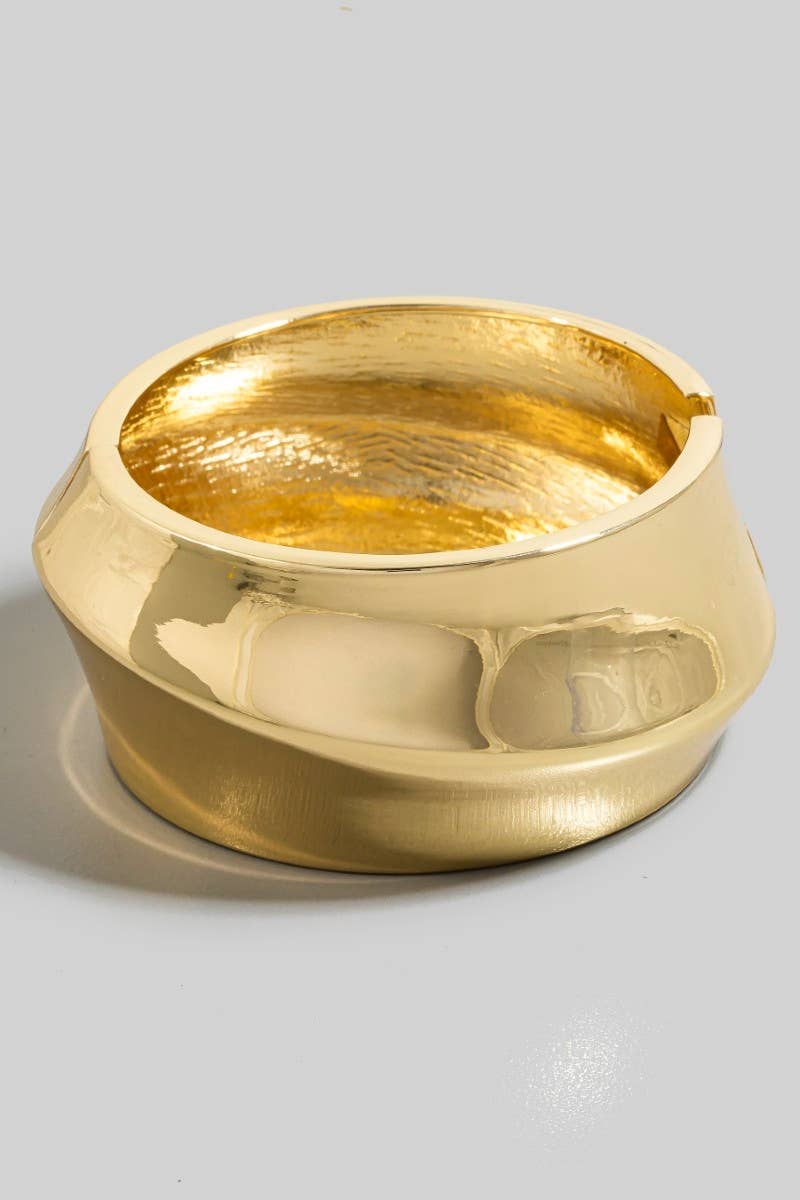 Pinched Wide Hinge Bangle Bracelet