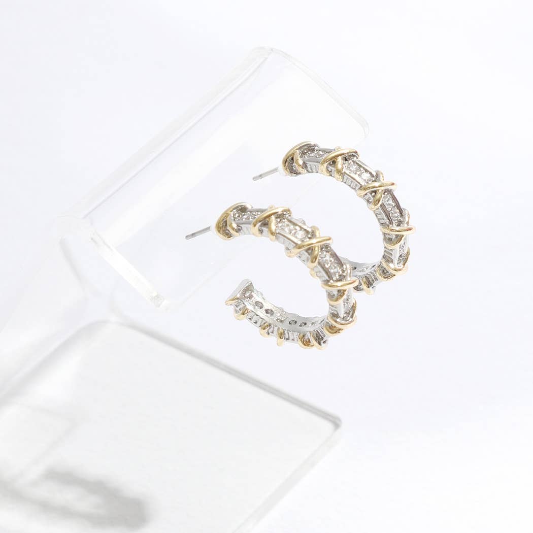 Cross Deco Post Earrings