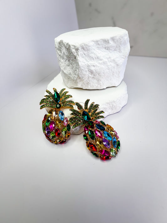 Bimini Statement Pineapple Earrings