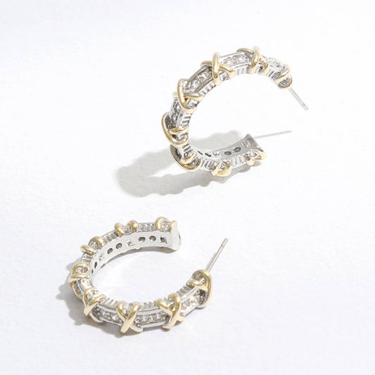 Cross Deco Post Earrings