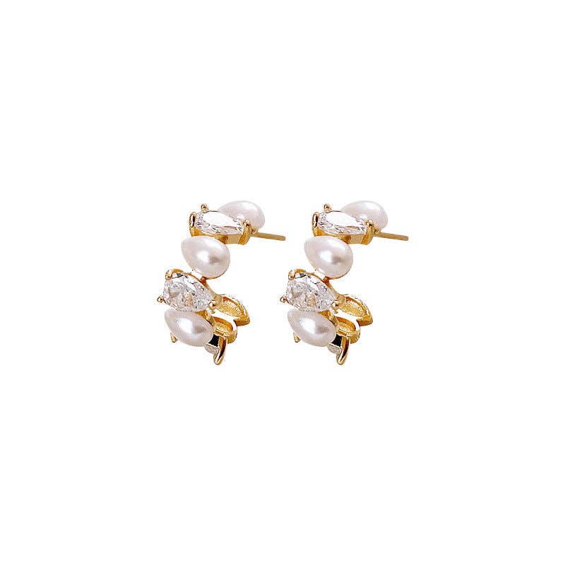 Meena Pearl Hoop Earrings