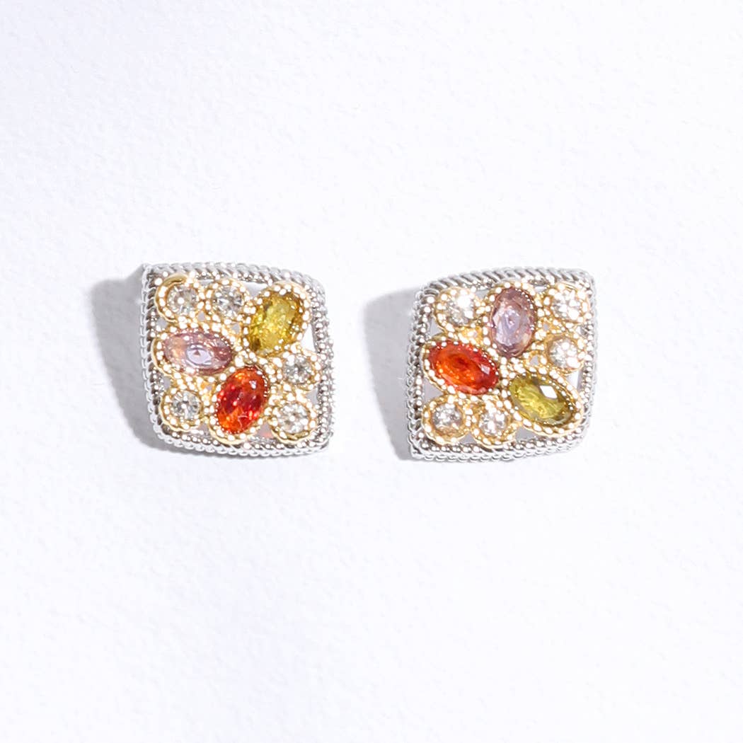 Brijea Pave Post Earrings