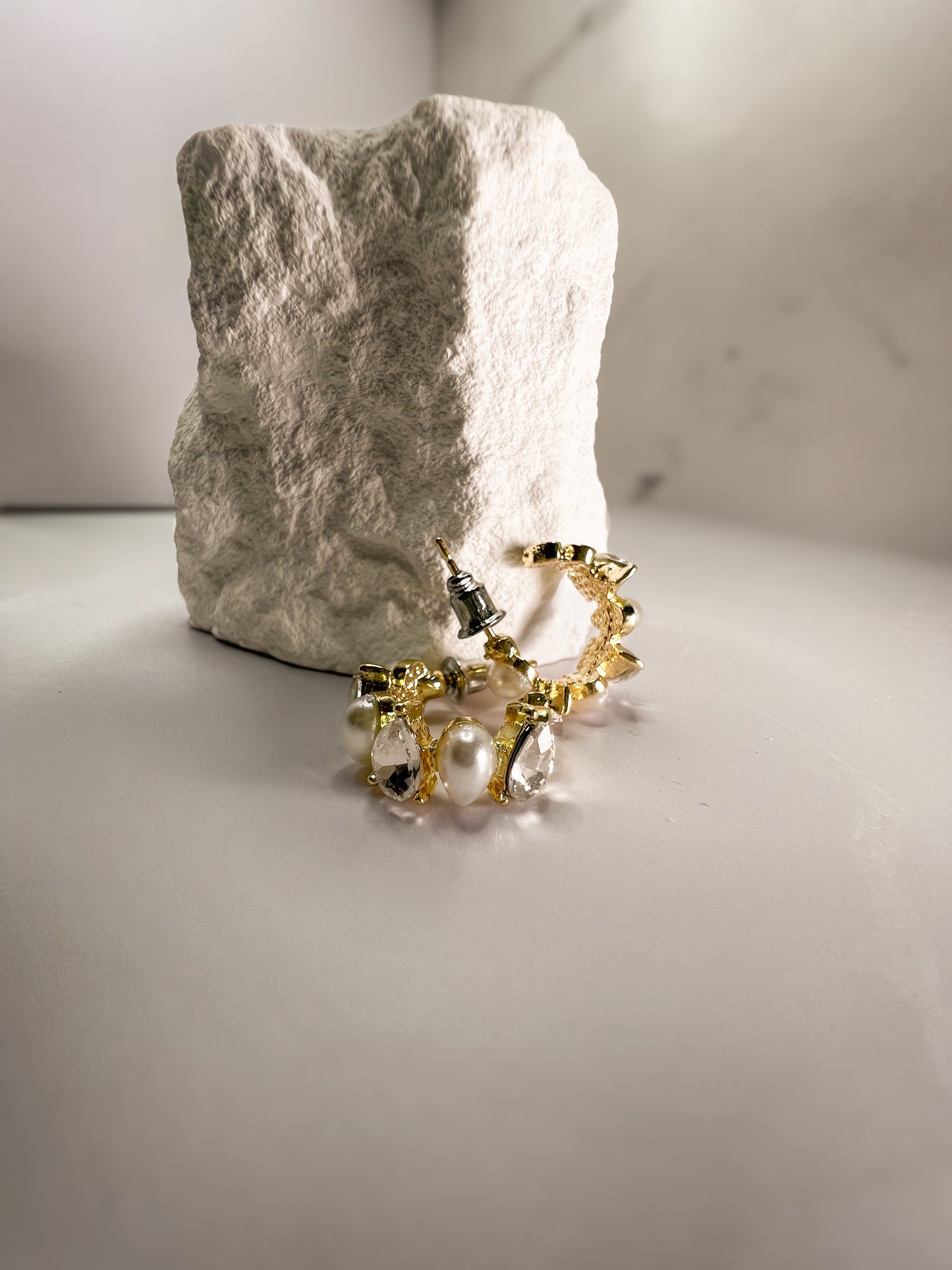 Meena Pearl Hoop Earrings