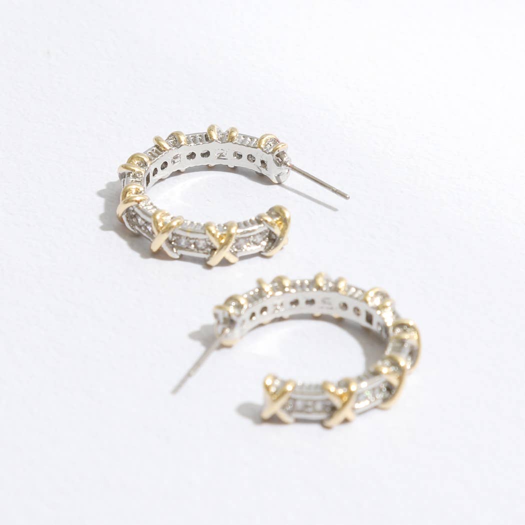 Cross Deco Post Earrings